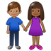 👩🏾‍🤝‍👨🏽 woman and man holding hands: medium-dark skin tone, medium skin tone display on Samsung